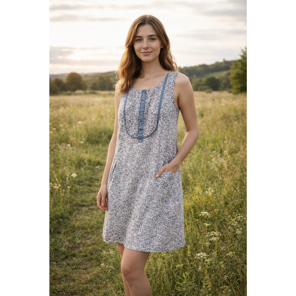 J. Crew Silk Sleeveless Ditsy Floral Dress Size 0 XS Blue Cottagecore Feminine